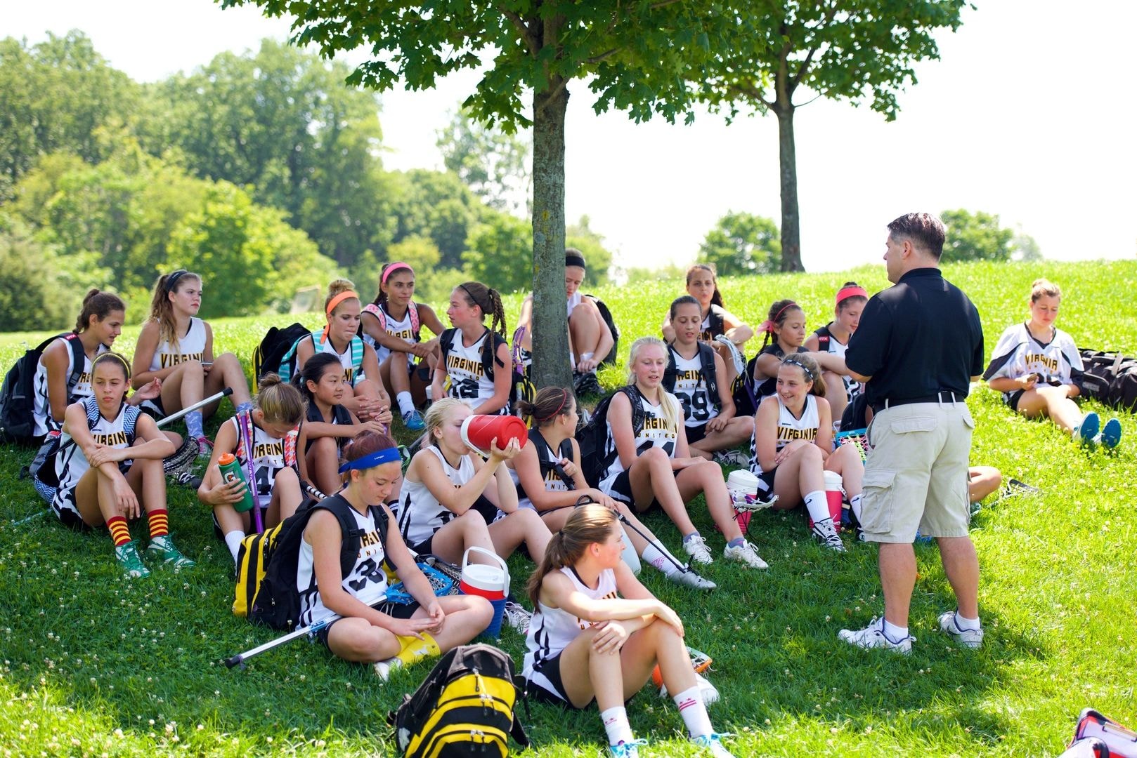 Sid giving game analysis to his Virginia United team